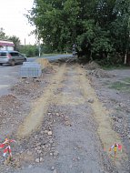 Начались дорожные работы по ремонту тротуара на улице Чернышевского