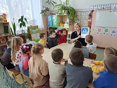 Дорожный инспектор побывал в гостях у дошколят