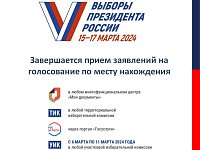   11 марта - последний день приёма заявлений на голосование по месту нахождения на выборах Президента РФ